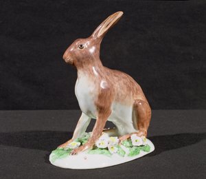 Nyúl alakja, Plymouth, 2-es jelzés pirossal, 1769-70 (porcelán)